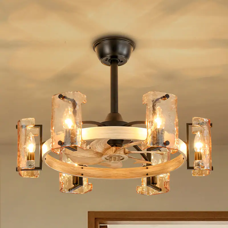 26.3" Chandelier Ceiling Fan with Light
