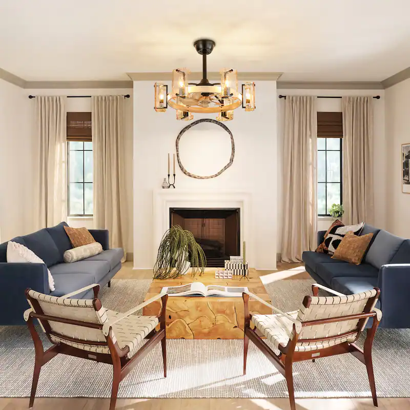 26.3" Chandelier Ceiling Fan with Light