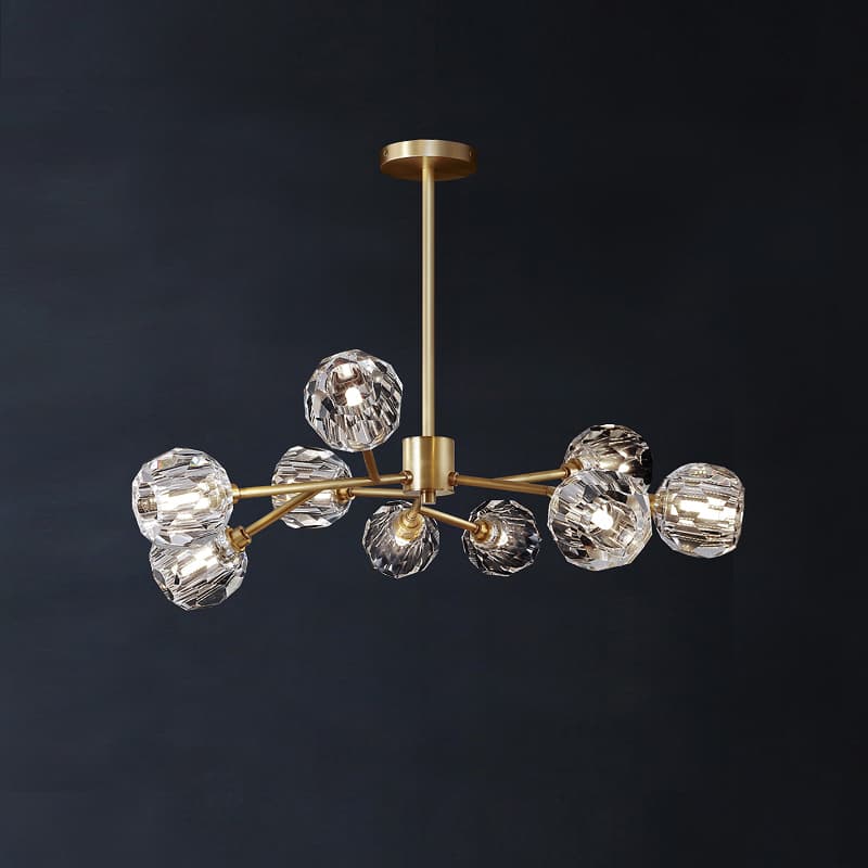 Modern Brass Crystal Sputnik Chandelier | Luxury Multi Light