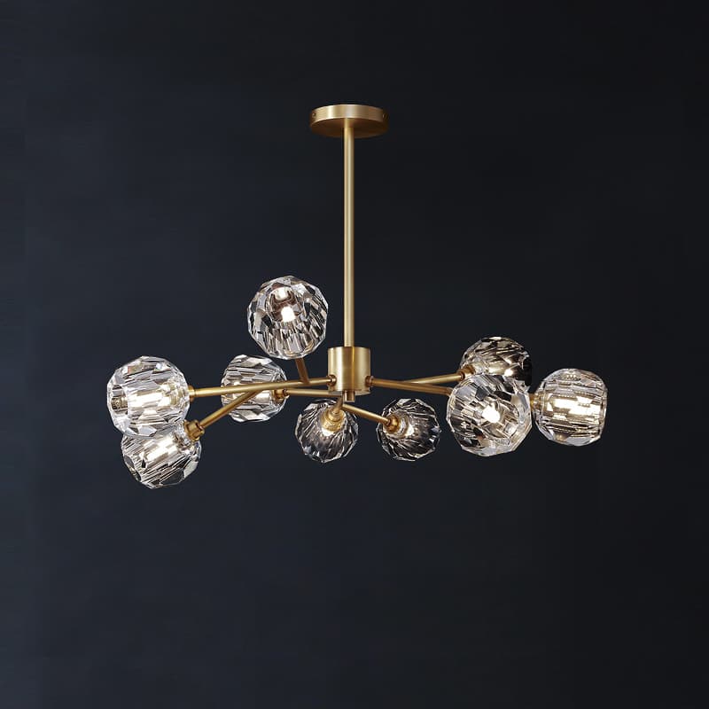 Modern Brass Crystal Sputnik Chandelier | Luxury Multi Light