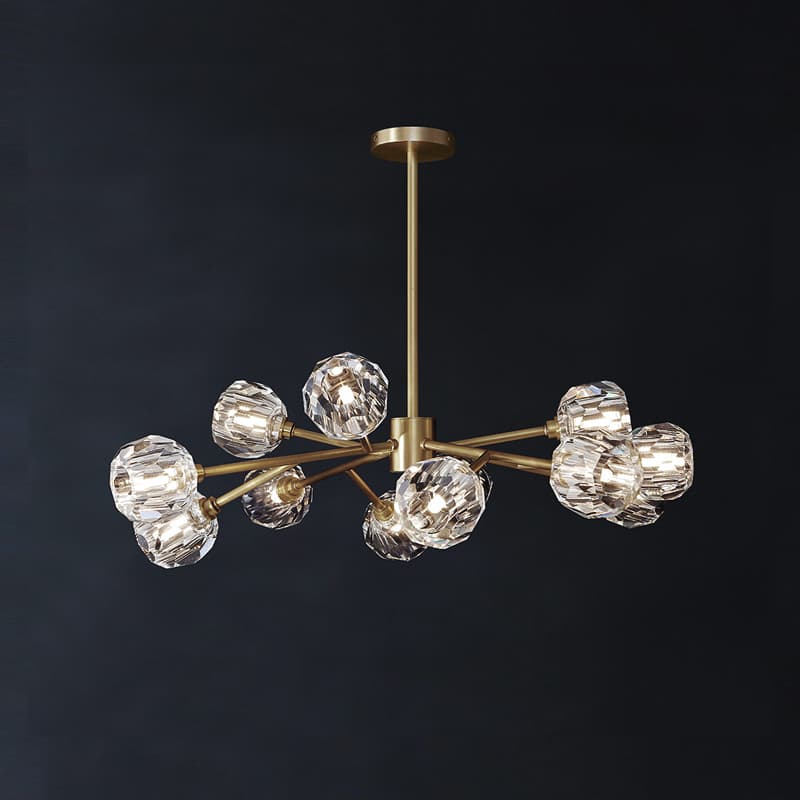 Modern Brass Crystal Sputnik Chandelier | Luxury Multi Light