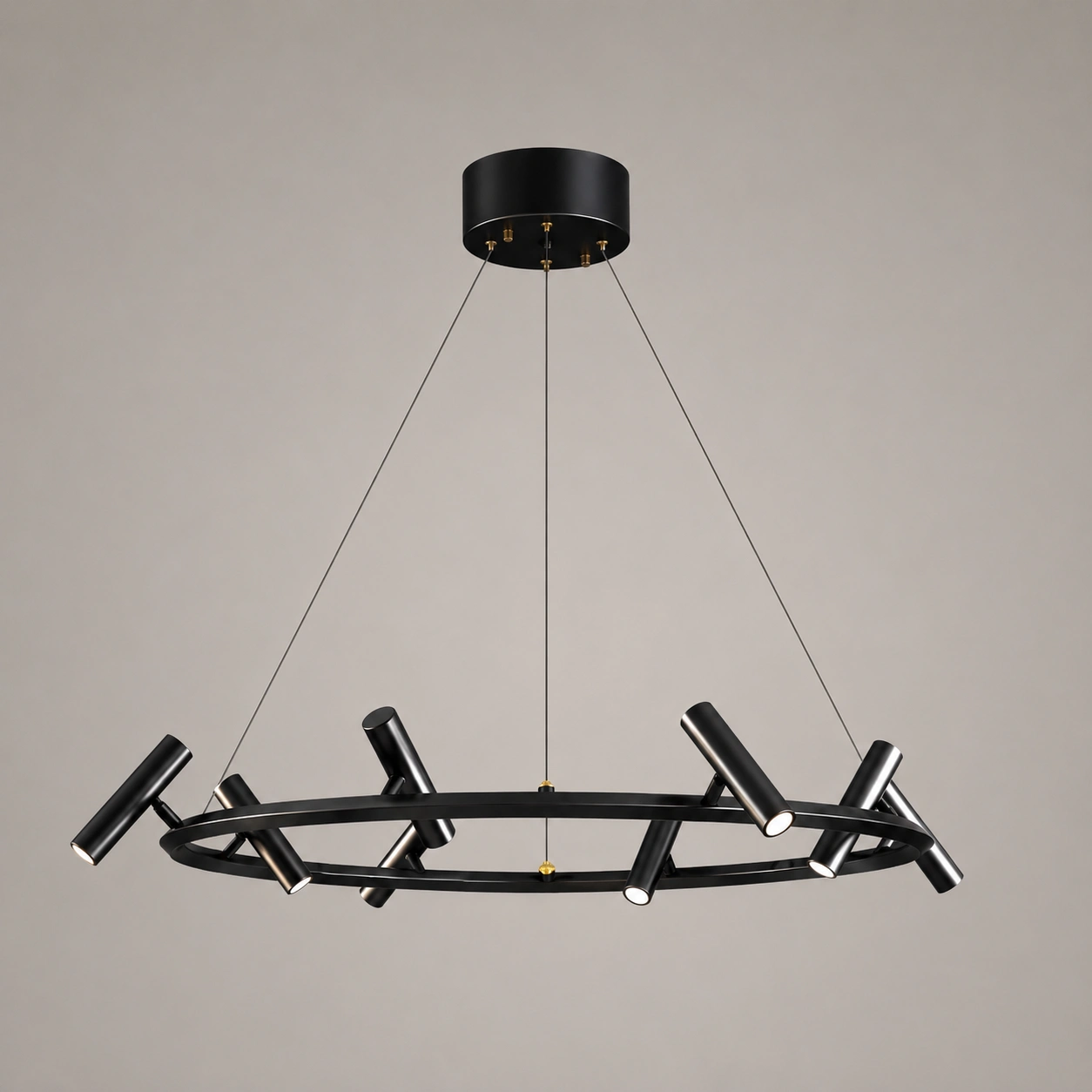 Wholesale Black Ring Spotlight Chandelier with Adjustable Metal Heads