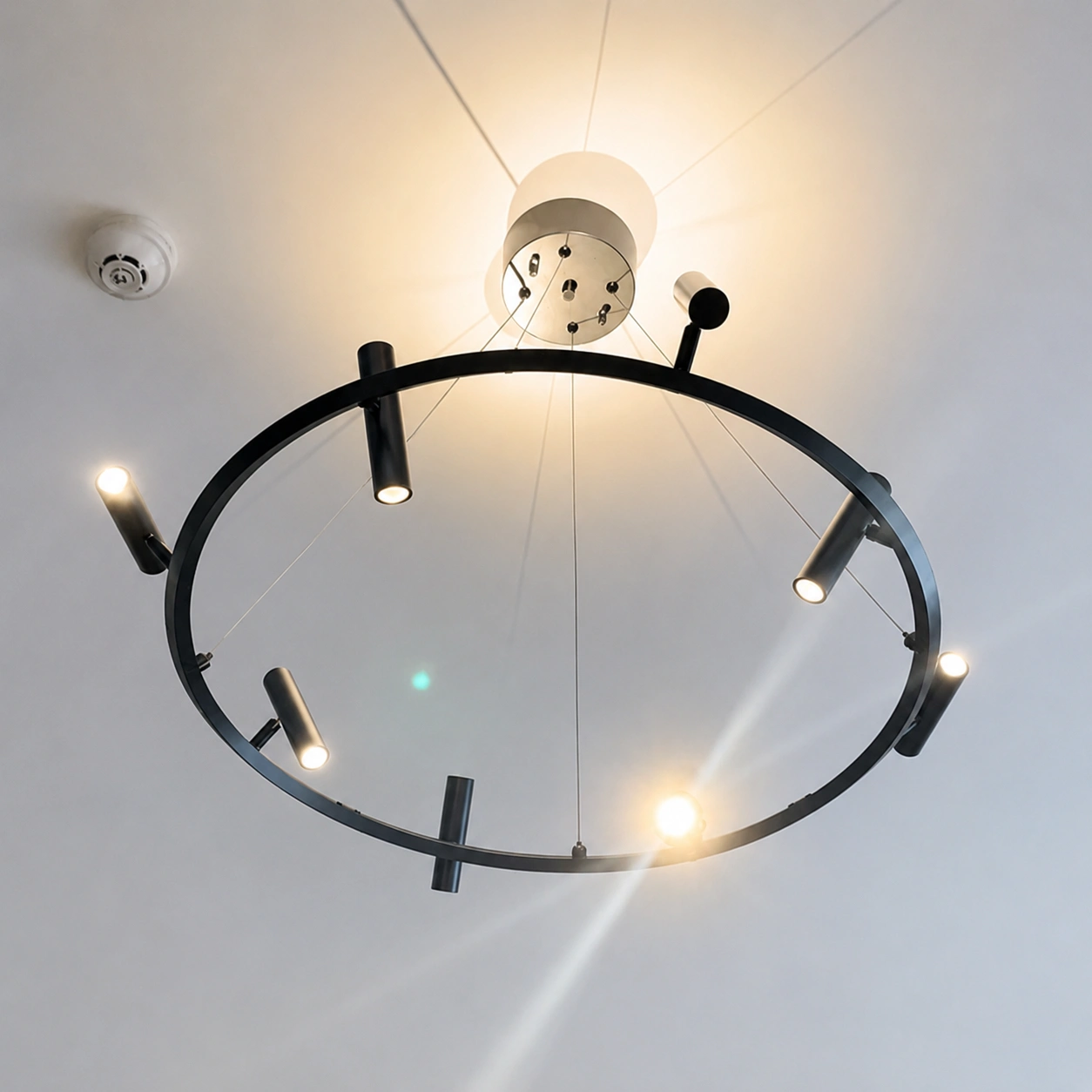 Wholesale Black Ring Spotlight Chandelier with Adjustable Metal Heads