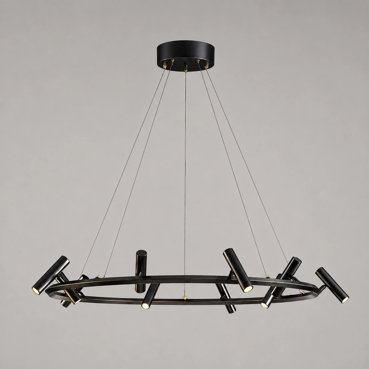 Wholesale Black Ring Spotlight Chandelier with Adjustable Metal Heads