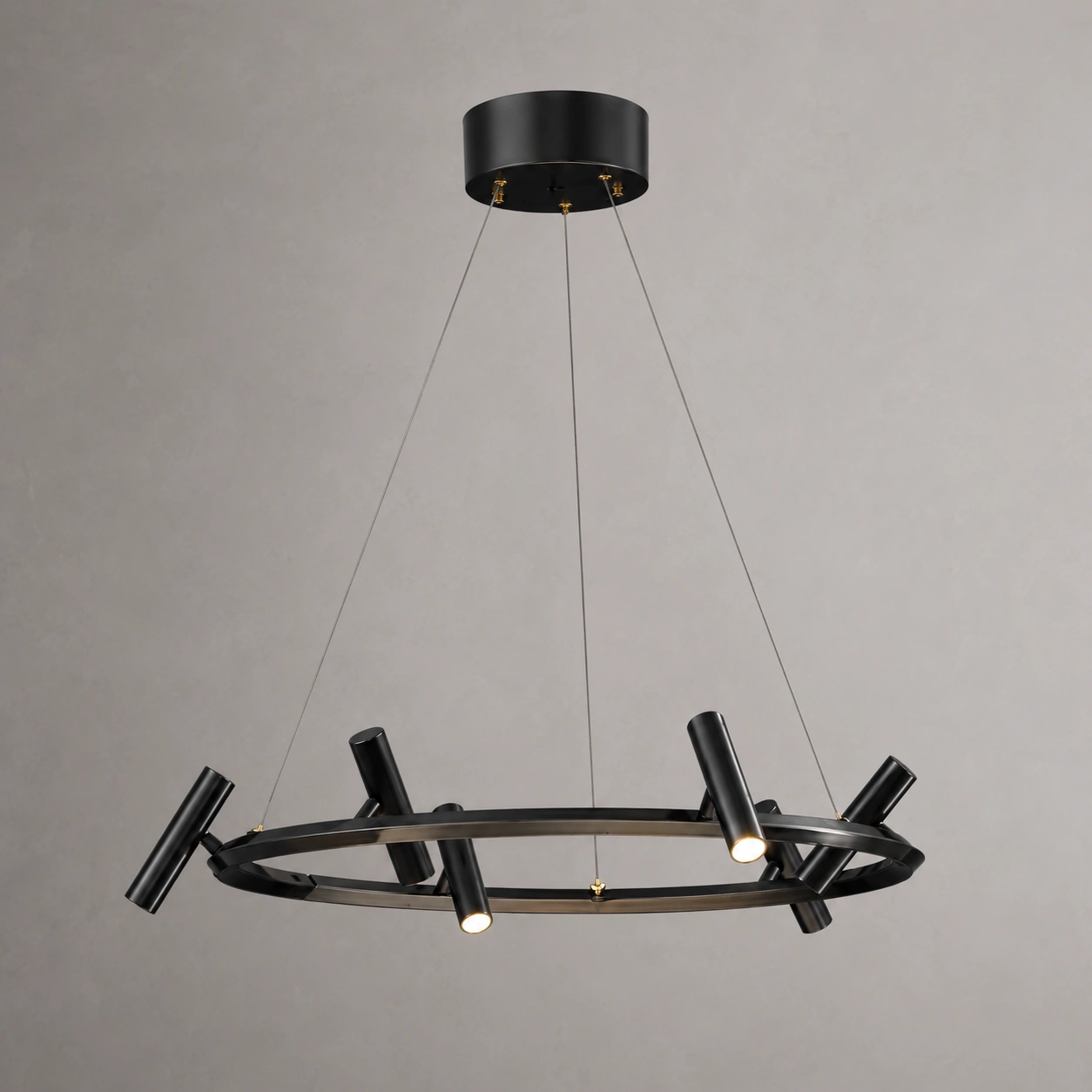 Wholesale Black Ring Spotlight Chandelier with Adjustable Metal Heads