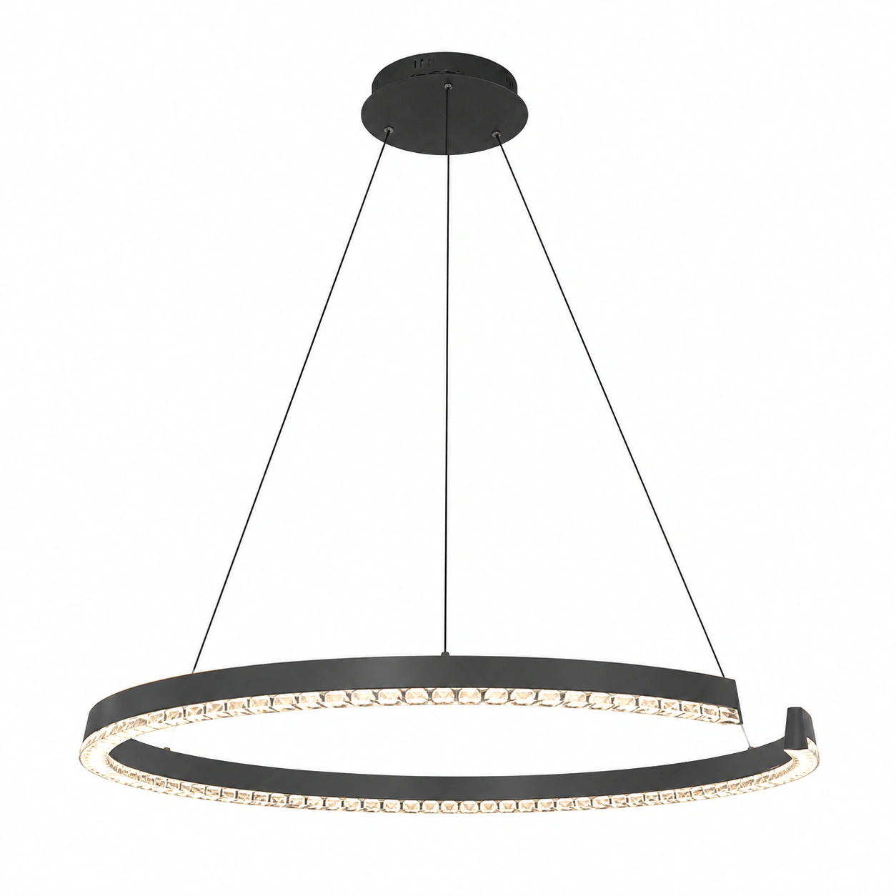 Wholesale Graphite Gray Spiral LED Chandelier with Faceted Diffuser