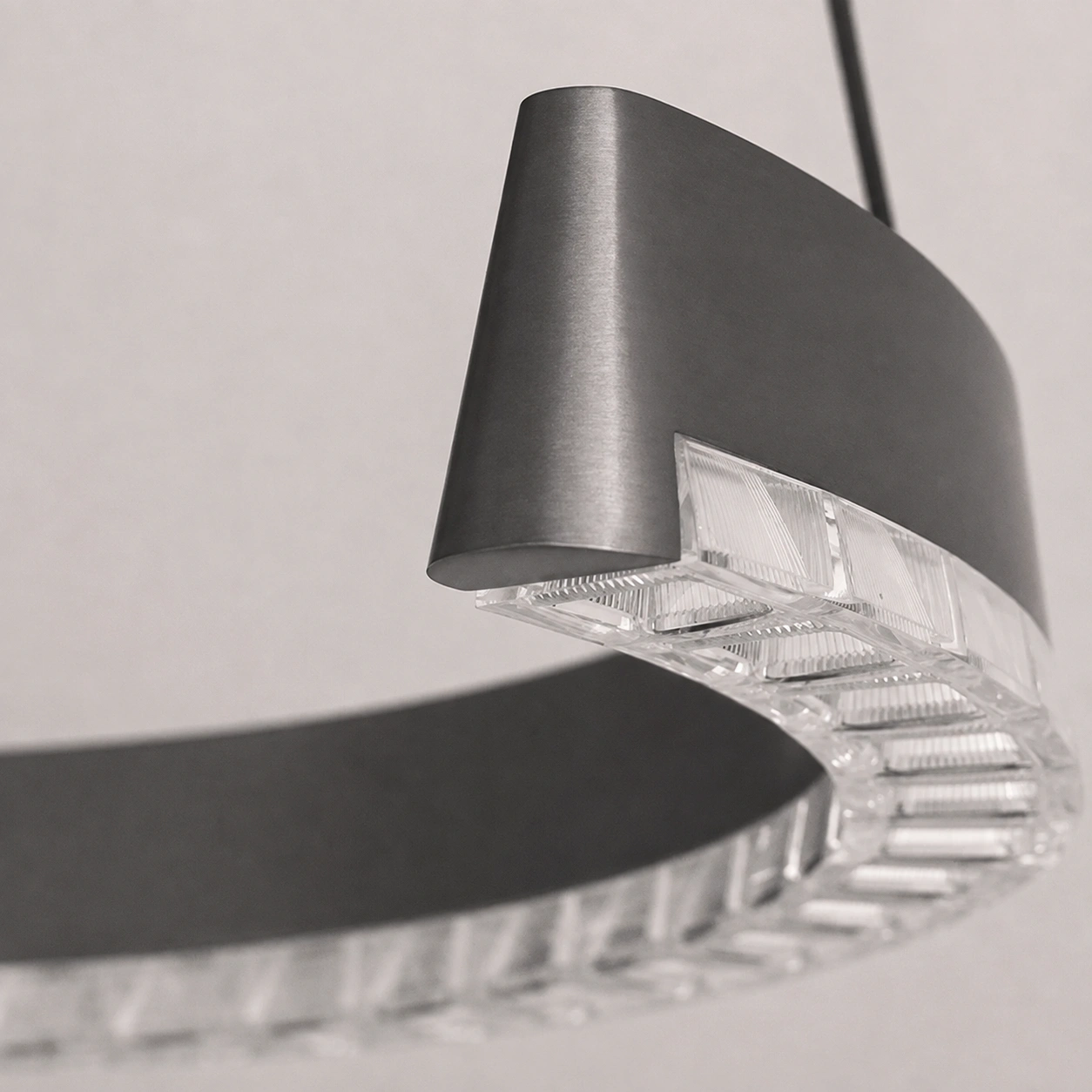 Wholesale Graphite Gray Spiral LED Chandelier with Faceted Diffuser